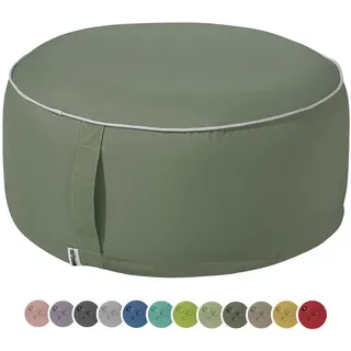 heimtexland Outdoor Pouf wetterfest Garten Hocker Typ551 Oliv | Sitzsack schmutz- und wasserabweisend Bodenkissen Fußhocker aufblasbar Yoga Sitzkissen Lounge Pool Party Terrasse Deko