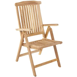 SAM Hochlehner Aruba, Teak-Holz, Klappstuhl 5-Fach verstellbar, Massivholz, Gartenstuhl ideal für Balkon, Terrasse oder Garten, 67 x 58 x 107 cm