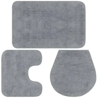 vidaXL Badematten-Set Grau 3-tlg. 100 x 80 cm