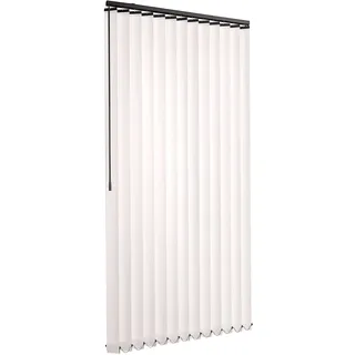 Lamellenvorhang Komplettset Ventanara Vertikaljalousie 89mm inkl. Montagematerial (Weiß/Schwarz Matte Oberschiene, B100 x H180 cm)