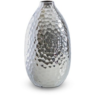 Vase 24,7 cm Steinzeug Silber