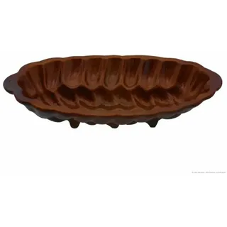 KERAZO Keramik Backform für Hefezopf & Stollen – 41cm Steinzeug Kuchenform,braun