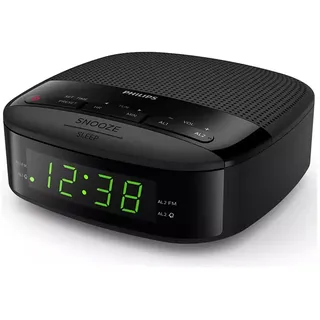 Fm-radio-wecker - Doppelalarm - Schlummerfunktion - Programmierter Stopp - Schwarz - Philips