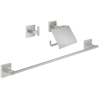 GROHE Start Cube - Bad- Set 3-in-1 (verdeckte Befestigung, Material: Metall, langlebig), supersteel, 41124DC0