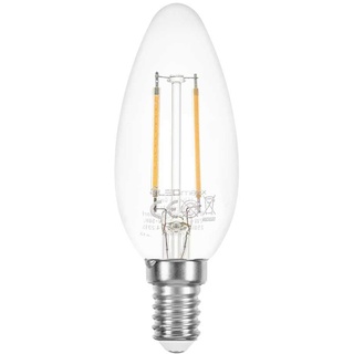 NCC-Licht LED Filament Leuchtmittel Kerze 2W fast 25W E14 klar warmweiß (2 Watt klar, 1 Stück)