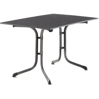 sieger Gartentisch klappbar Vivodur 120 x 80 cm Stahl Grau Dunkelgrau