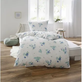 Dyckhoff Blaue Lein Blume 135 x 200 cm + 80 x 80 cm