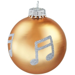 mugesh Weihnachtsbaumkugel Weihnachtskugel Note gold, für Musiker goldfarben
