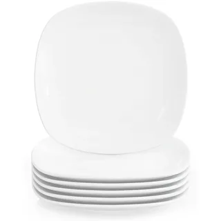 MALACASA, Serie Elisa, 6 teilig Set 7,4" Porzellan Dessertteller 19x19x1,9cm Kuchenteller Tafelservice für 6 Personen