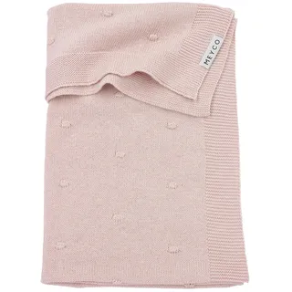 MEYCO Babydecke 100x150cm gestrickt Mini Knots Kuscheldecke Soft Pink | 100% Baumwolle - Oeko Tex zertifiziert - TOG 1.0 - vielseitig einsetzbar - kuschelig & atmungsaktiv - waschbar