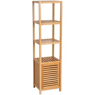 Homcom Badezimmerschrank schmal 33 x 140 x 36 cm Natur