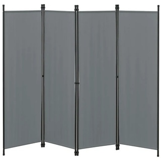 en.casa Paravent, »Huesca« Spanische Wand 4-teilig Trennwand Raumteiler Outdoor Sichtschutz 200x171cm Dunkelgrau grau