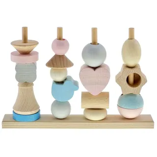 Hess Spielzeug Steckspiel Nature rosa/blau