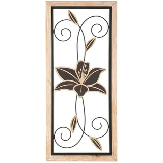 Wanddeko, Natur, Schwarz, Metall, Holzwerkstoff, 26x60x2.5 cm, Dekoration, Skulpturen & Dekoobjekte, Wanddeko