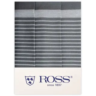 Ross 3er Pack Zwirn Halbleinen Geschirrtücher Streifenfond 50x70 cm | silber - grau