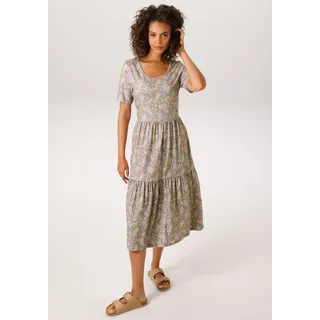 Aniston CASUAL Sommerkleid Braun/Grün/Orange/Rosa/Weiß 46