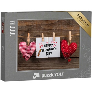 puzzleYOU Puzzle Karte und Herzen zum Valentinstag, 1000 Puzzleteile, puzzleYOU-Kollektionen Festtage