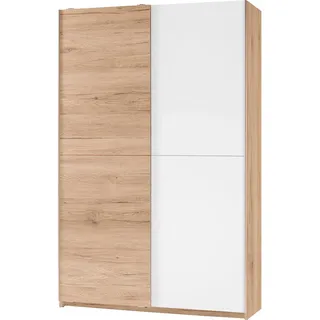 SchlafKONTOR Schwebetürenschrank Heimo/Fast 125 x 196 x 38 cm Beige