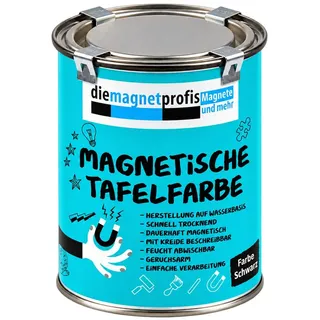 die magnetprofis 2in1 Magnetische Tafelfarbe Schwarz 1 L inkl. 3 Magnete | Mit Kreide beschreibbar & abwischbar - für kreative magnetische Tafelflächen