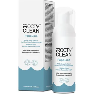 ProctyClean PopoLino milder Feuchttuchschaum statt feuchtem Toilettenpapier | Sanfter Popo Schaum statt Feuchttücher. Natürliche Intimpflege bei Jucken, Brennen, Hämorrhoiden, Analfissuren