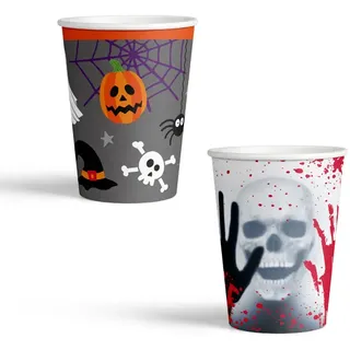 Pappbecher-Set HALLOWEEN (BHT 7x8.50x7 cm) - BHT 7x8.50x7 cm