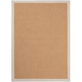carpetfine Sisalteppich CARPETFINE "Sisal , auch als Läufer erhältlich", beige (creme), B:160cm H:5mm L:230cm, Sisal, Teppiche, Sisalteppich, mit farbiger Bordüre, Anti Rutsch Rückseite, viele Größen, Wohnzimmer