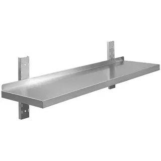 GastroHero Wandboard Edelstahl Wandboard 120x40 cm Wandregal Küche Gastro, Chrom-Nickel-Stahl, Tragkraft 95 kg, hygienische Oberfläche silberfarben