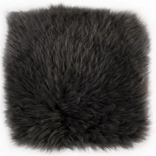LUXOR LIVING Sitzkissen Lammfell 34 x 34 cm Schwarz