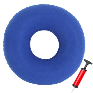 Ouceanwin Sitzring Hämorrhoiden Dekubitus Sitzring Blau, Sitzring Aufblasbares Orthopädisches Sitzkissen Rund Sitzring mit Pumpe für Entzündungen, Steißbeinbeschwerden, Schwangerschaft, Geburt