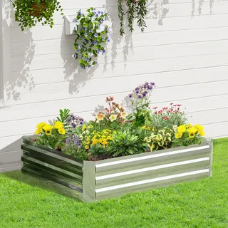 Outsunny Hochbeet 120 x 90 x 30 cm Silber