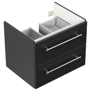 Magnolia Home Waschbeckenunterschrank Unterschrank für Geberit MyDay 65 cm SoftClose schwarz schwarz
