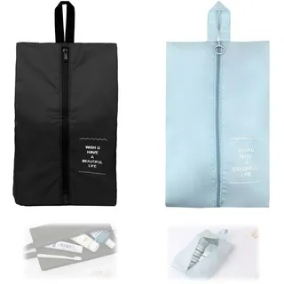 GHPKOTW 2er Schuhtasche, Wasserfeste Schuhbeutel Reise, Schmutzabweisender Schuhsack, Schuhorganizer Mit Reißverschluss, Haushaltsartikel Aufbewahrung,Kosmetik Aufbewahrung,Reisezubehör, Koffer Gepäck