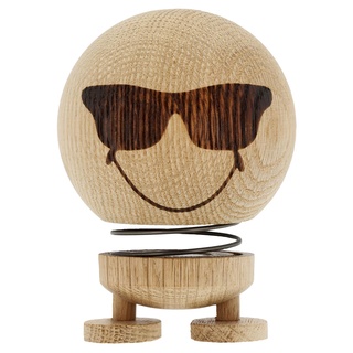 Hoptimist Smiley Cool Wackelfigur aus Holz, Deko Skandinavisch, Deko Wohnzimmer, Schreibtisch Deko, Büro Gadgets, Tolle Kleine Geschenke, 7,5 x 7,5 x 10,5 cm, Medium, Raw Oak