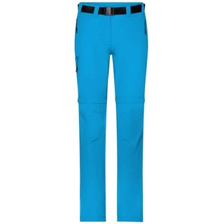 Ladies' Zip-Off Trekking Pants Bi-elastische Outdoorhose in sportlicher Optik blau/neon, Gr. M