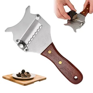1 Stück Trüffelhobel,Edelstahl Trüffel Käsehobel,Käseschneider Trüffelschneider,Gourmethobel mit Holzgriff und Einstellbare Klinge,Trüffelreibe,Gourmethobel mit Holzgriff und Einstellbare Klinge.