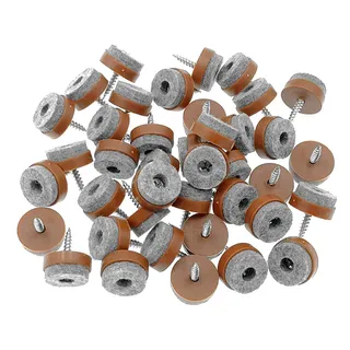 Möbelgleiter, zum Aufschrauben, Filzgleiter für Holzbeine, Füße von Stuhl, Tisch, Sofa, Durchmesser 28 mm, Braun, 40 Stück