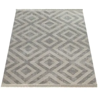 KADIMA DESIGN Flachwebteppich,, mit Rautenmuster, Grau, 60 x 100% cm