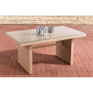 CLP Gartentisch »Tisch Fisolo ca. 140 x 80 cm«, mit einer Tischplatte aus Glas beige
