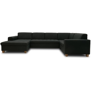 DOMO. collection Sugar Wohnlandschaft, Sofa, Couch, Polstergarnitur, Moderne U-Form, anthrazit, 162 x 333 x 199 cm