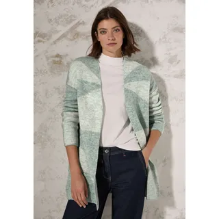 Cecil Cardigan CECIL, Damen, Gr. XXL (46), grün (glaced grün melange), Stoff, 42% Polyacryl, 31% Polyester, 27% Baumwolle, gemustert, casual, normal hüftbedeckend, ohne Ausschnitt, Langarm Bündchen, Strickjacken, im angenehmen Materialmix