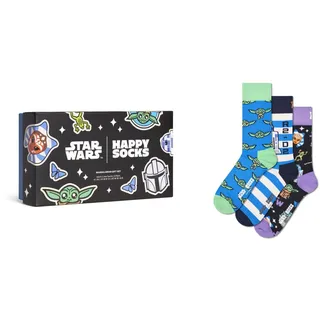 Happy Socks STAR WARSTM 3-Pack Team Mando Gift Set Baumwolle Socken Damen Herren Blau 36-40 - 36-40