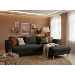 TRENDMANUFAKTUR Eckcouch Cord 2-Sitzer Grau