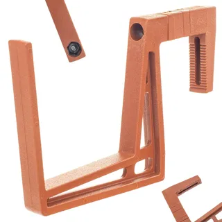 KADAX Balkonkastenhalter aus Plastik, Blumenkastenhalterung ohne Bohren, verstellbare Haken und Halter für Blumenkasten, Balkonkasten Halterung für Balkon (Ziegelrot)