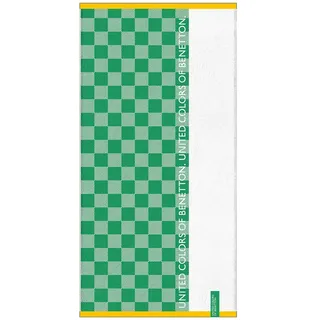 BENETTON Badetuch 70 x 140 cm grün kariert