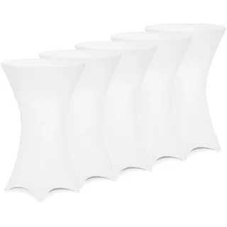 DEUBA Stehtischhusse Weiß Ø 60-65 cm 5er Set