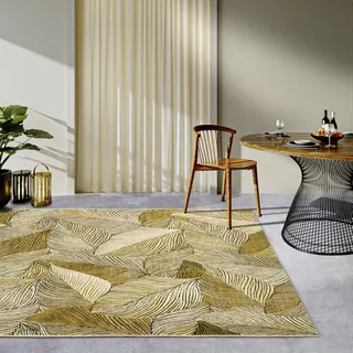 Villeroy & Boch Eugene schwarz (gold,schwarz), B:160cm H:3mm L:235cm, Polyester, Polypropylen, Teppiche, Outdoorteppich, In- und Outdoor, Flachgewebe, wetterfest, Balkon, Garten, Terrasse
