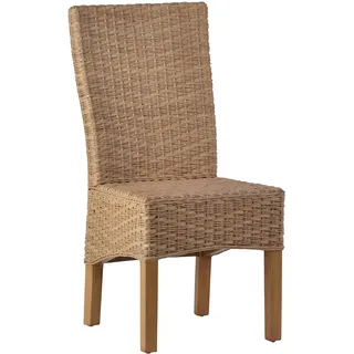 MiaMöbel Esszimmerstuhl 47x97x50 cm Modern Rattan Honig