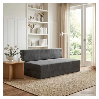 vidaXL Klappsofa Bett Stoff 2-Sitzer Dunkelgrau