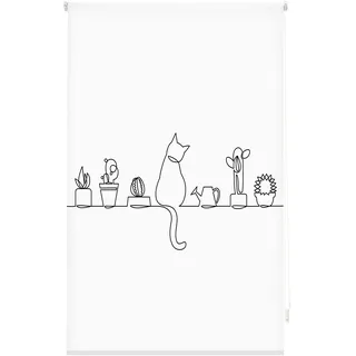 Blindecor Digitale Küche | lichtdurchlässiges Rollo mit Digitaldruck | Modell Cat | 110 x 180 cm (Breite x Höhe) Stoffgröße 107 x 175 cm | Fensterrollos