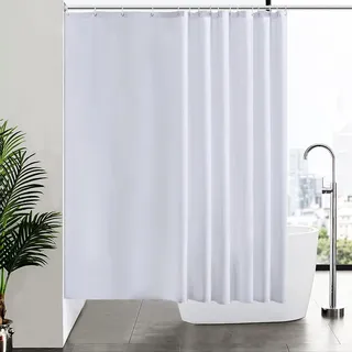 Duschvorhang Überlänge Anti-schimmel Textil Weiß 240x180cm Antibakteriell